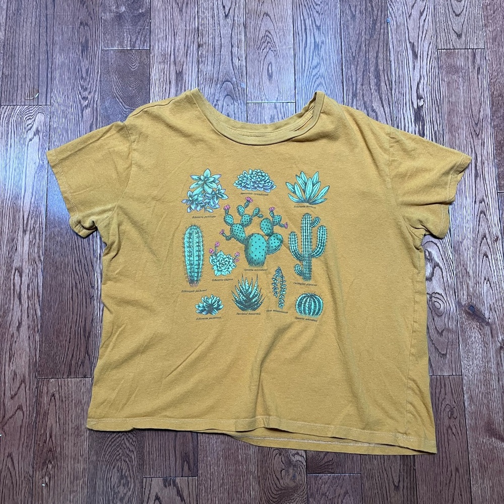 Mustard Cactus Print T-Shirt